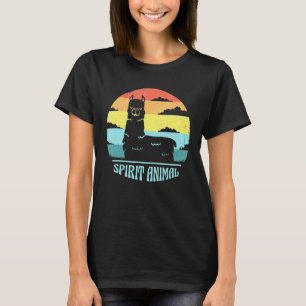 Llama - spirituelles Tier Vintage Retro Sonnenunte T-Shirt