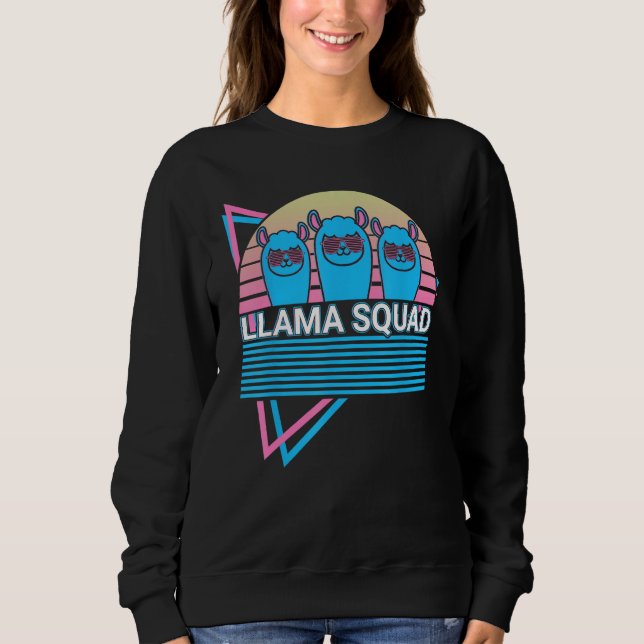 Llama Squad Alpaca Retro Sweatshirt (Vorderseite)