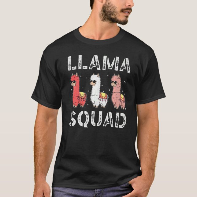 Llama Squad Animal Fur Alpaca Wool T-Shirt (Vorderseite)