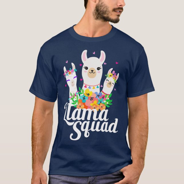 Llama Squad Funny Niedlich Llama Matching T-Shirt (Vorderseite)