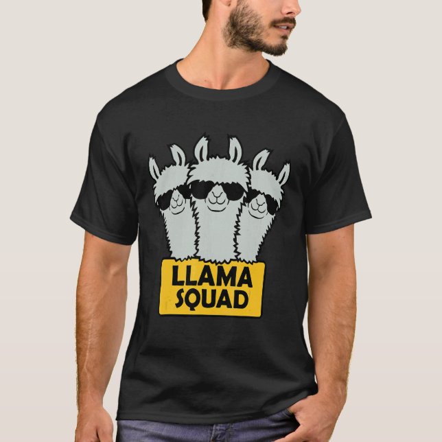 Llama Squad Team Design T-Shirt (Vorderseite)