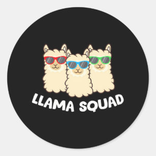 Llama Squad Team Llama Matching Sonnenbrillen Lieb Runder Aufkleber
