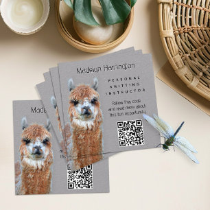 Llama Strickanleitung QR-Code Visitenkarte
