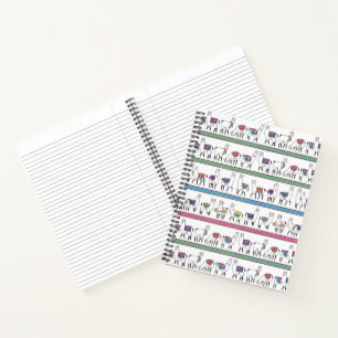 Llama Stripe Muster Notizbuch