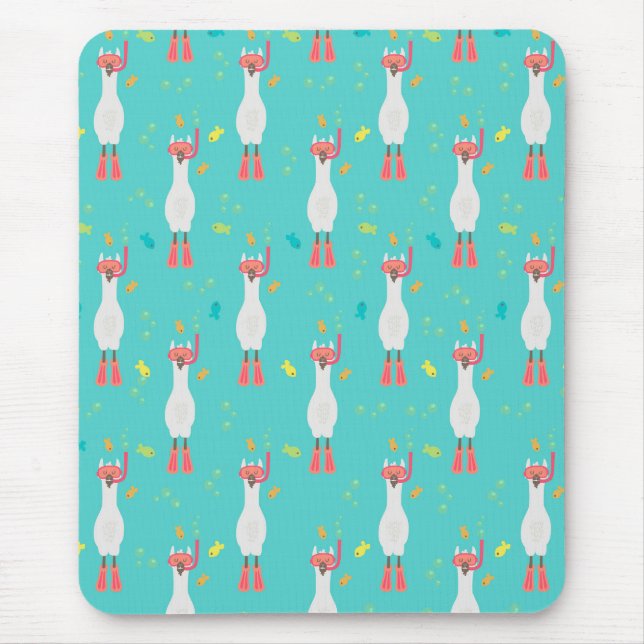 Llama Summer Swim Mousepad (Vorne)