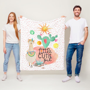 Llama süße kleine Süße entzückende Aquarell-Kunst Fleecedecke