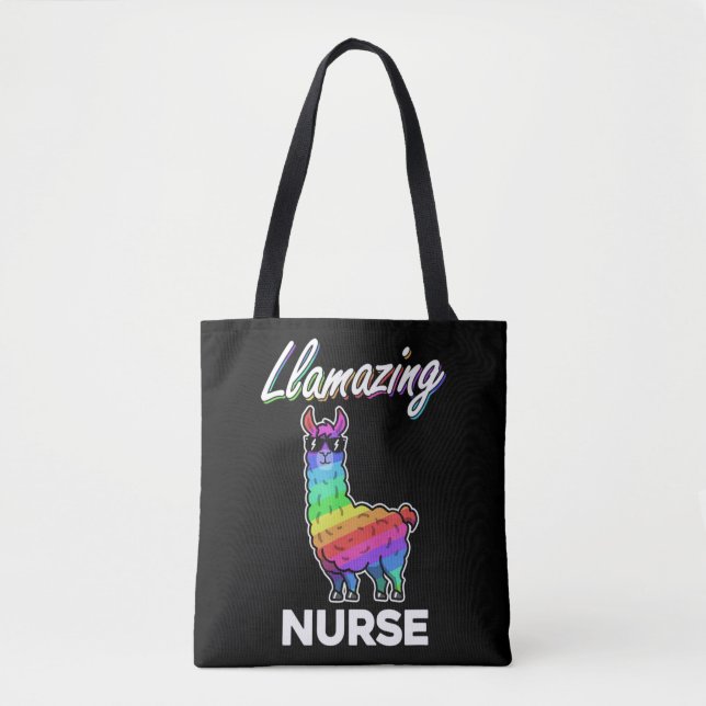Llama T Shirt Llamazing Nurse Medical Rainbow Cool (Vorderseite)
