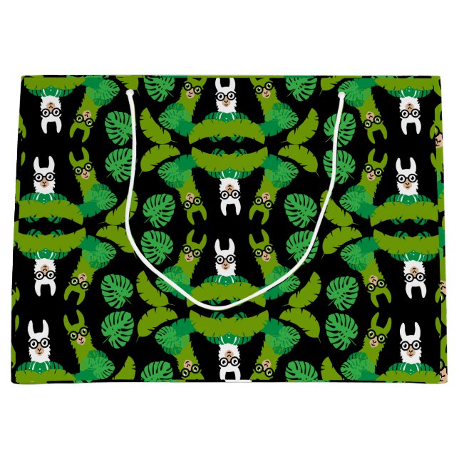 Llama Themed Print Große Geschenktüte (Vorderseite)