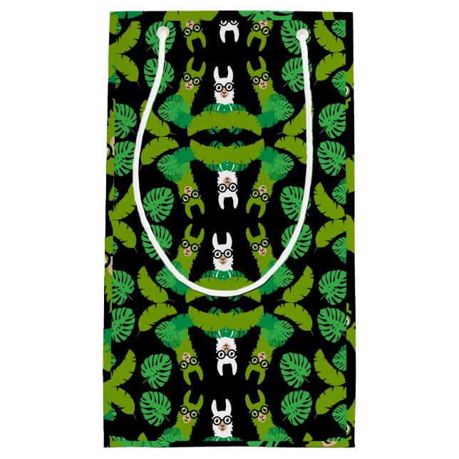 Llama Themed Print Kleine Geschenktüte (Vorderseite)