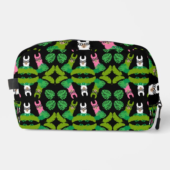 Llama Themed Print Waschbeutel (Vorderseite)
