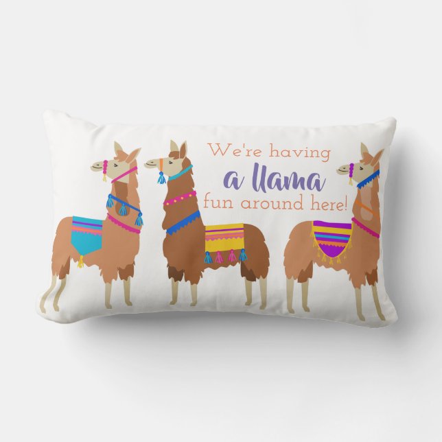 Llama throw Pillow Lendenkissen (Vorderseite)