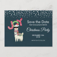 Llama trägt Weihnachten Save the Date in der Weihn