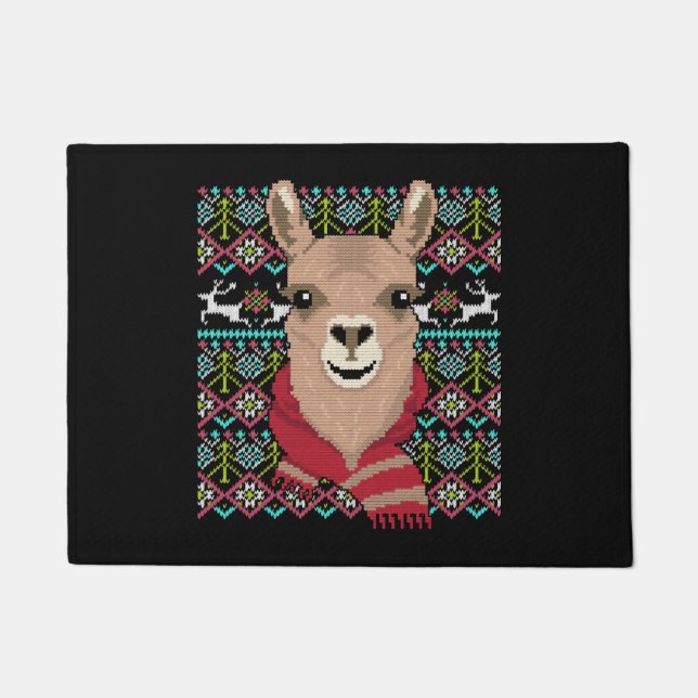 Llama Ugly Christmas Fußmatte (Vorderseite)