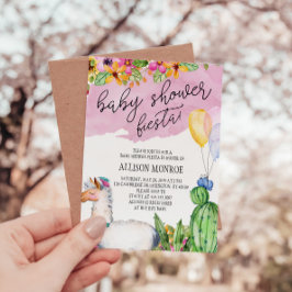 Llama und Cactus Baby Shower Fiesta Einladung