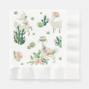 Llama und Cactus Papierservietten für das Mittages