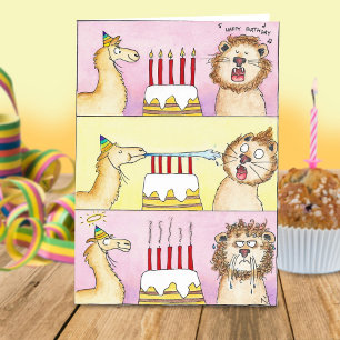 LLAMA UND LÖWE Grußkarte von Nicole Janes Karte