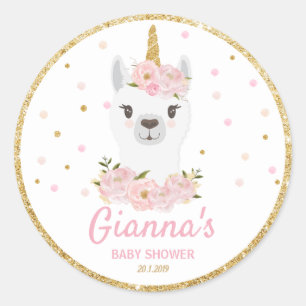 Llama Unicorn danke Ihnen, dass Sie das Gastgesche Runder Aufkleber