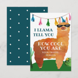 Llama Valentinstag Card für Kinder Dankeskarte