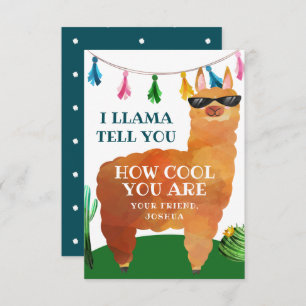Llama Valentinstag Card für Kinder Dankeskarte