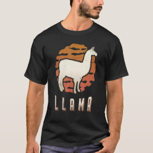 Llama Vintage Retro Klassiker Tier Sonnenuntergang T-Shirt
