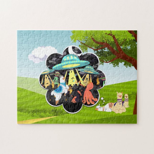 Llama vs Evil Tintenfisch Epic Space Battle Puzzle (Horizontal)