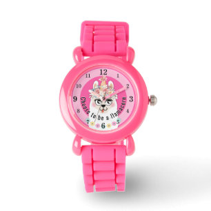 Llama   Wählen Sie Llamacorn Pink Glitzer. Armbanduhr