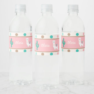 Llama Water Label Wasserflaschenetikett