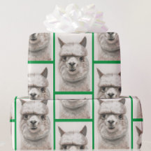 Llama Watercolor Wrapping Paper Alpaca lächelt