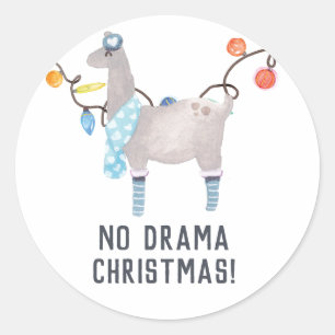 Llama-Weihnachten Runder Aufkleber