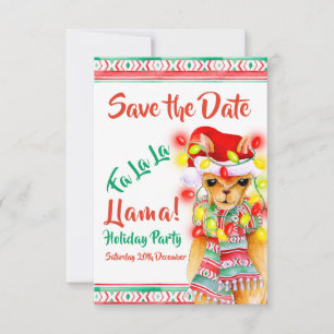 Llama Weihnachts-Party Wasserfarben-Brauch Save The Date