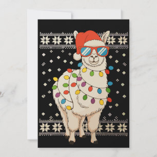 Llama Weihnachtsbeleuchtung Ugly Xmas Sweater Holi Feiertagskarte
