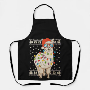 Llama Weihnachtsbeleuchtung Ugly Xmas Sweater Holi Schürze