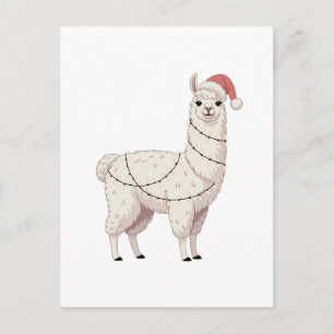 Llama Weihnachtslichter Robuste Tiere Liebhaber Al Feiertagspostkarte