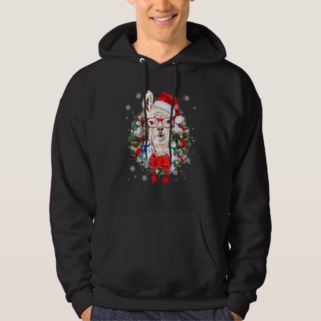 Llama Weihnachtsschmuck Dekoration Xmas Pa Hoodie (Vorderseite)