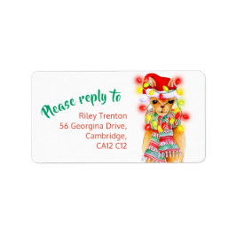 Llama whimsy watercolor Weihnachtsantwort