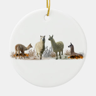 Llama-Wiesen-Ornament (Farbe wählen) Keramik Ornament