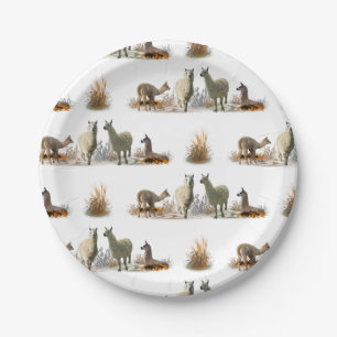 Llama-Wiesen-Papierteller Pappteller