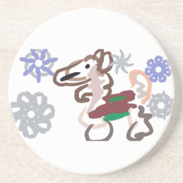 Llama winter fun getränkeuntersetzer