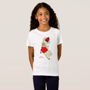 Llama World Niedlich Llama Personalisiert Kid's Na T-Shirt