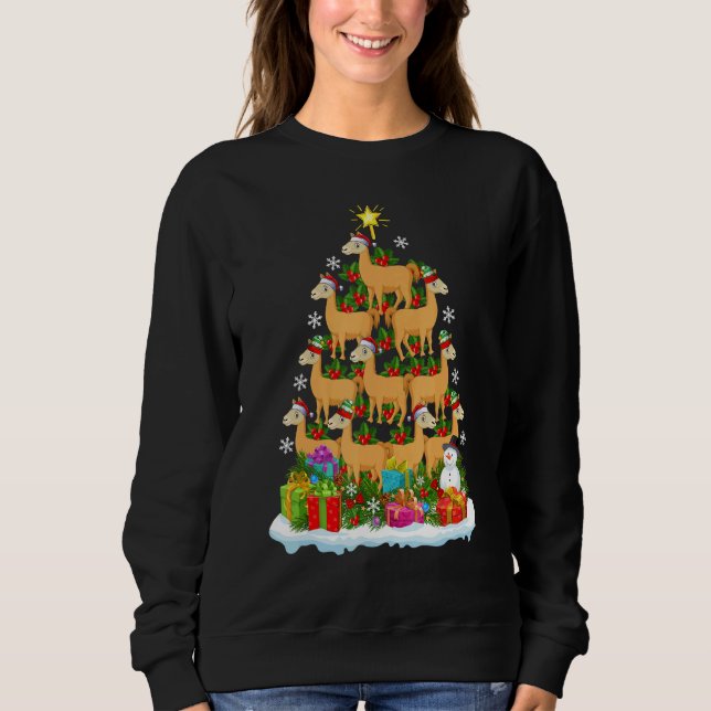Llama   Xmas Holiday   Llama Christmas Tree Sweatshirt (Vorderseite)