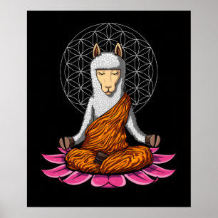 Llama Yoga Zen Alpaca Medizin Tier Poster