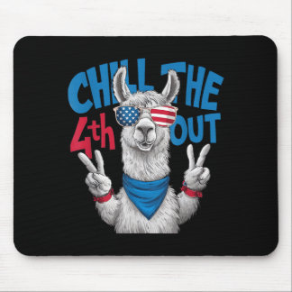 Llama zum 4. Juli entspannen Lustiger patriotische Mousepad
