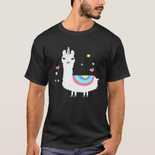 Llamacorn Großes und Niedliches Lama Einhorn Premi T-Shirt