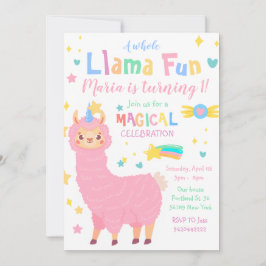 Llamacorn Magischer Llama Kids Bunter Geburtstag Einladung