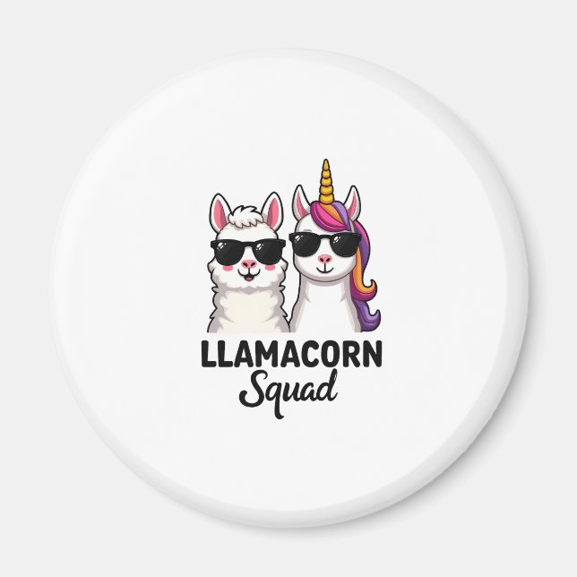 Llamacorn Squad Funny Unicorn Llama Squad Christma Magnet (Vorne)