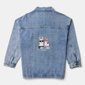 Llamacorn-Truppe Lustiges Einhorn Llama-Truppe Wei Jeansjacke