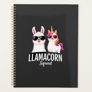 Llamacorn-Truppe Lustiges Einhorn Llama-Truppe Wei Planer