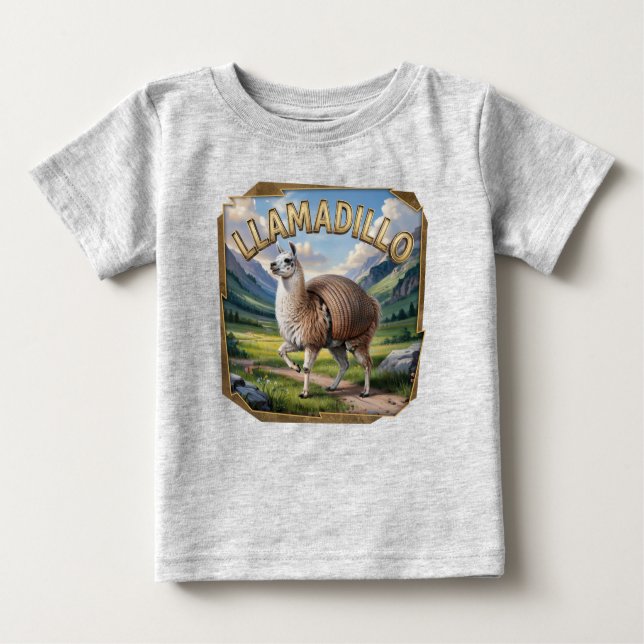 Llamadillo Fotografischer Combo Kreatur Funny Baby T-shirt (Vorderseite)