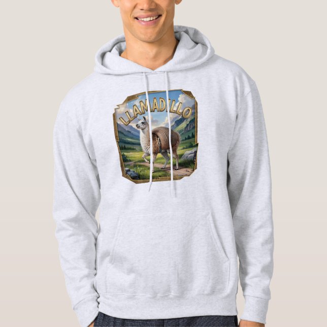 Llamadillo Fotografischer Combo Kreatur Funny Hoodie (Vorderseite)