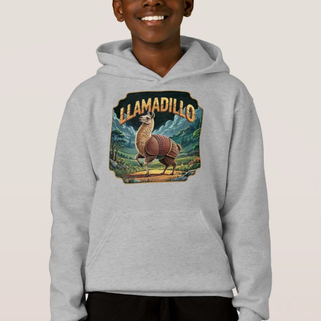 Llamadillo Illustration Combo Creature Funny Hoodie (Vorderseite)